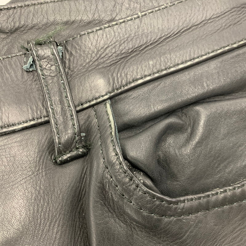 【現状渡し品】【メンズ】 USED LEATHER PANTS レザー パンツ ボトムス ズボン 157-260214-cs-21-izu サイズ：33 カラー：ブラック 万代Net店