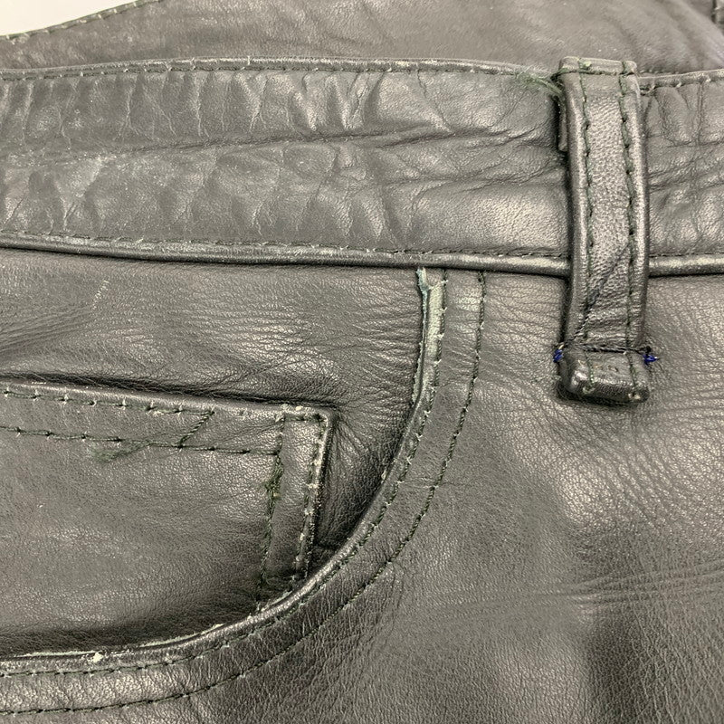 【現状渡し品】【メンズ】 USED LEATHER PANTS レザー パンツ ボトムス ズボン 157-260214-cs-21-izu サイズ：33 カラー：ブラック 万代Net店