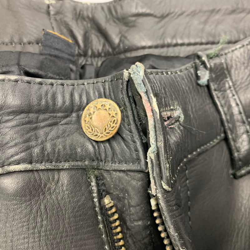 【現状渡し品】【メンズ】 USED LEATHER PANTS レザー パンツ ボトムス ズボン 157-260214-cs-21-izu サイズ：33 カラー：ブラック 万代Net店