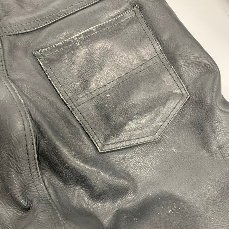 【現状渡し品】【メンズ】 USED LEATHER PANTS レザー パンツ ボトムス ズボン 157-260214-cs-21-izu サイズ：33 カラー：ブラック 万代Net店