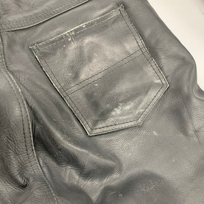 【現状渡し品】【メンズ】 USED LEATHER PANTS レザー パンツ ボトムス ズボン 157-260214-cs-21-izu サイズ：33 カラー：ブラック 万代Net店