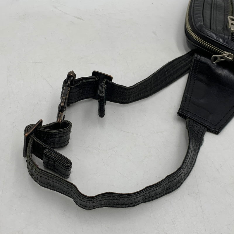 【現状渡し品】【メンズ/レディース】 082-01188 SQUARE WAIST POUCH スクエア ウエスト ポーチ カバン 鞄 188-260212-ya-04-izu カラー：BLACK 万代Net店