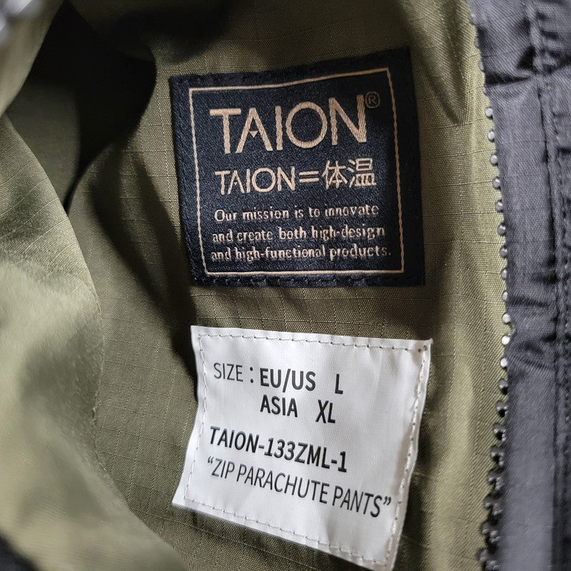 【中古品】【メンズ】 TAION タイオン MILITARY ZIP SLIT DOWN PANTS 133ZML-1 ミリタリー ジップスリット ダウンパンツ ボトムス 155-260214-as-20-izu サイズ：XL カラー：ブラック 万代Net店