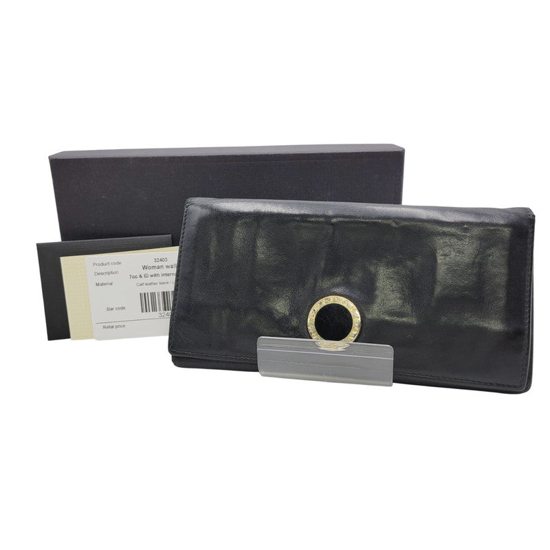 【現状渡し品】【メンズ/レディース】 BVLGARI ブルガリ BIFOLD LEATHER LONG WALLET 32403 バイフォールド レザー ロングウォレット 長財布 181-260306-as-01-izu カラー：ブラック 万代Net店