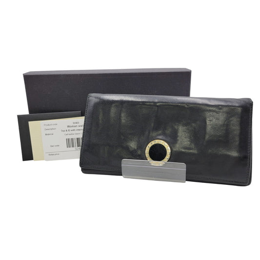 【現状渡し品】【メンズ/レディース】 BVLGARI ブルガリ BIFOLD LEATHER LONG WALLET 32403 バイフォールド レザー ロングウォレット 長財布 181-260306-as-01-izu カラー：ブラック 万代Net店