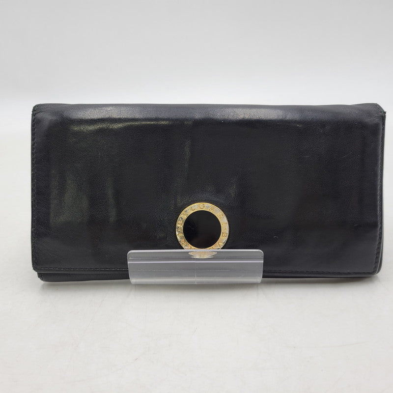 【現状渡し品】【メンズ/レディース】 BVLGARI ブルガリ BIFOLD LEATHER LONG WALLET 32403 バイフォールド レザー ロングウォレット 長財布 181-260306-as-01-izu カラー：ブラック 万代Net店