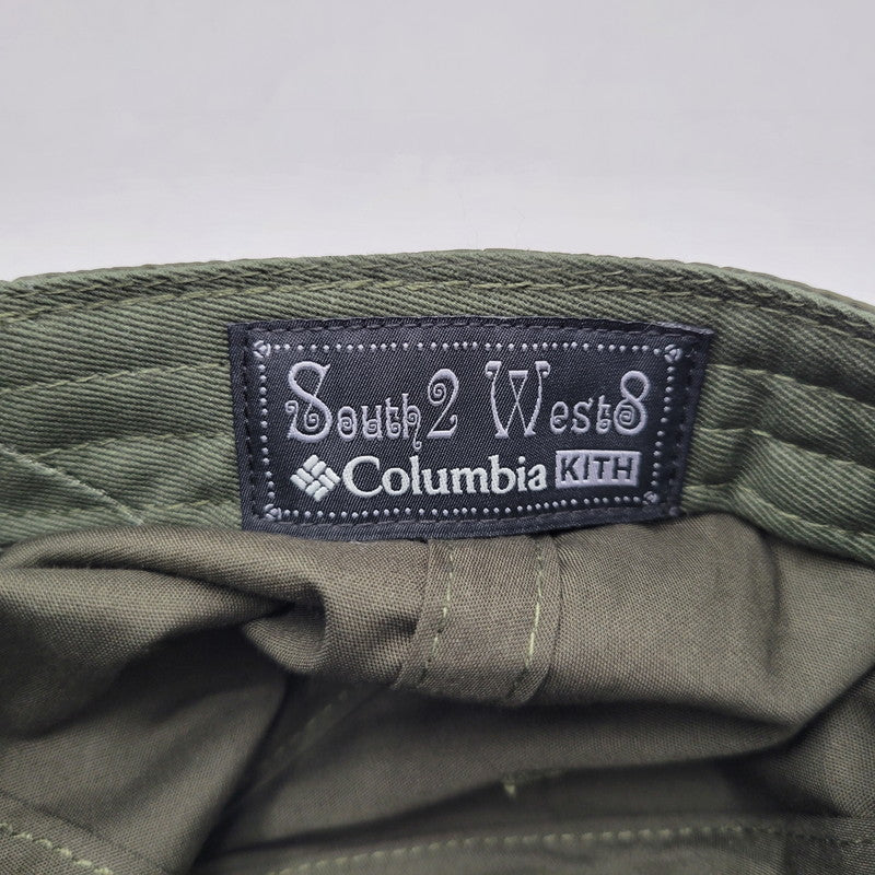 【中古美品】【メンズ/レディース】 KITH キス × SOUTH2 WEST8 サウスツー ウエストエイト × COLUMBIA コロンビア NYLON PINCH CROWN SNAPBACK KHM050966 ナイロンピンチクラウンスナップバック キャップ 帽子 185-260213-as-12-izu サイズ：F カラー：グリーン系 万代Net店