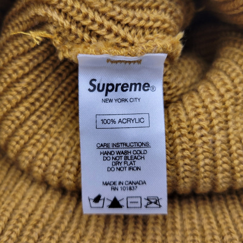 【中古品】【メンズ】 Supreme シュプリーム 17FW LOOSE GAUGE ARC BEANIE ルーズ ゲージ アーク ビーニー ニット帽 帽子 185-260213-ya-03-izu サイズ：F カラー：イエロー 万代Net店