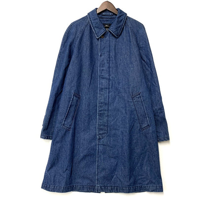 【中古美品】【メンズ】 DENIM SOUTIEN COLLAR COAT 225-8451-170 デニム ステンカラーコート アウター 141-260213-as-06-izu サイズ：36 カラー：インディゴ 万代Net店