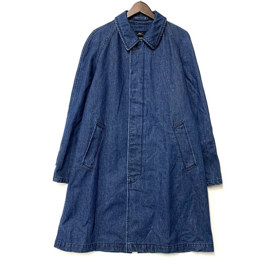 【中古美品】【メンズ】 DENIM SOUTIEN COLLAR COAT 225-8451-170 デニム ステンカラーコート アウター 141-260213-as-06-izu サイズ：36 カラー：インディゴ 万代Net店