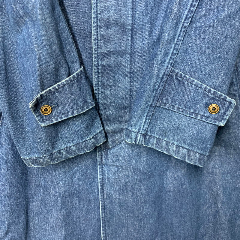 【中古美品】【メンズ】 DENIM SOUTIEN COLLAR COAT 225-8451-170 デニム ステンカラーコート アウター 141-260213-as-06-izu サイズ：36 カラー：インディゴ 万代Net店