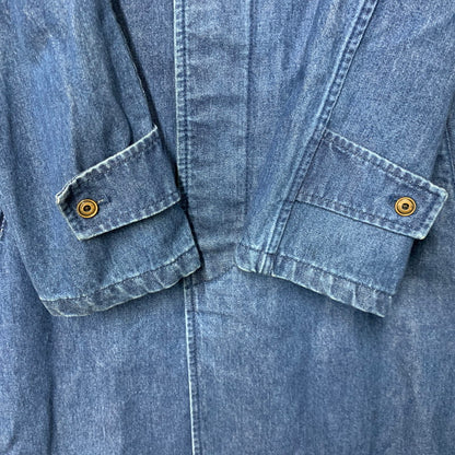 【中古美品】【メンズ】 DENIM SOUTIEN COLLAR COAT 225-8451-170 デニム ステンカラーコート アウター 141-260213-as-06-izu サイズ：36 カラー：インディゴ 万代Net店