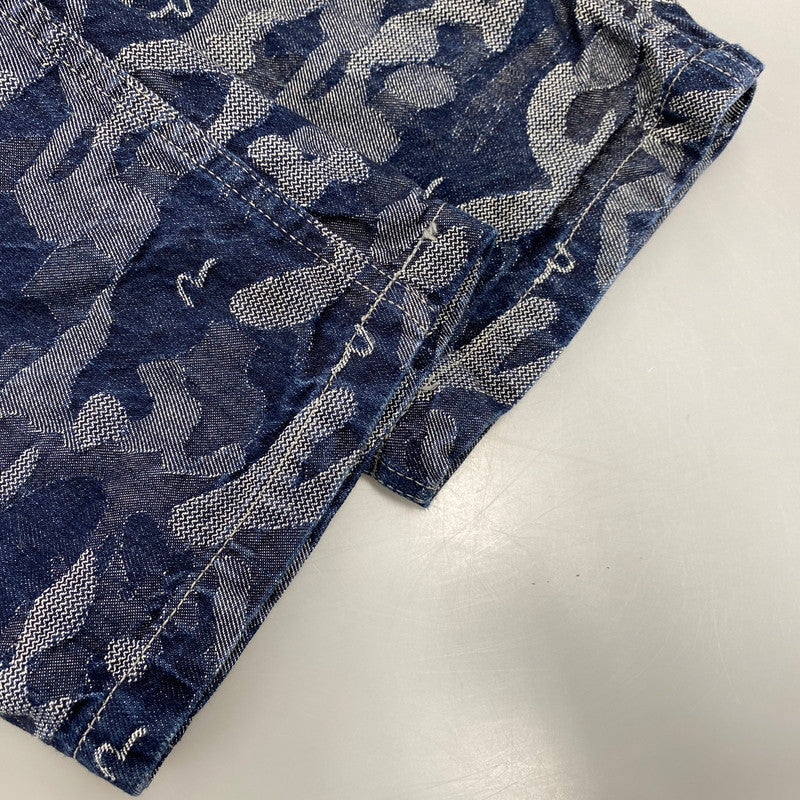 【中古品】【メンズ】 EVISU エヴィス JACQUARD DENIM OVERALL ジャガード デニム オーバーオール 156-260216-as-13-izu サイズ：32 カラー：インディゴ 万代Net店