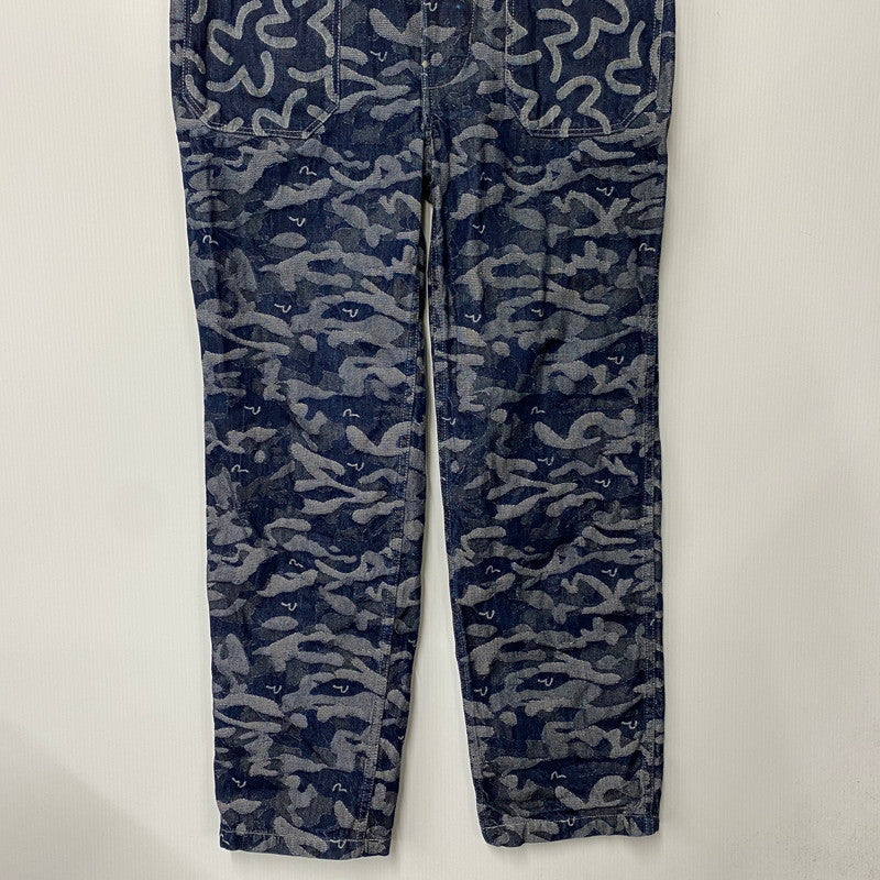 【中古品】【メンズ】 EVISU エヴィス JACQUARD DENIM OVERALL ジャガード デニム オーバーオール 156-260216-as-13-izu サイズ：32 カラー：インディゴ 万代Net店