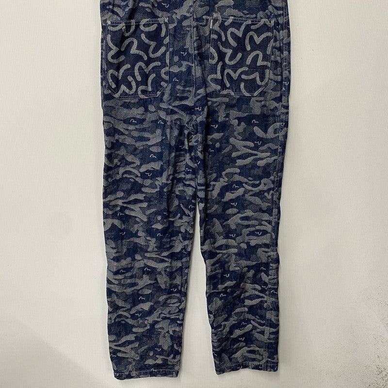 【中古品】【メンズ】 EVISU エヴィス JACQUARD DENIM OVERALL ジャガード デニム オーバーオール 156-260216-as-13-izu サイズ：32 カラー：インディゴ 万代Net店
