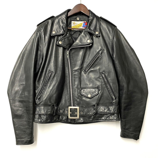【中古品】【メンズ】 SCHOTT PERFECTO ショット パーフェクト DOUBLE RIDERS JACKET ダブルライダースジャケット USA製 アウター 145-260216-as-03-izu サイズ：38 カラー：ブラック 万代Net店