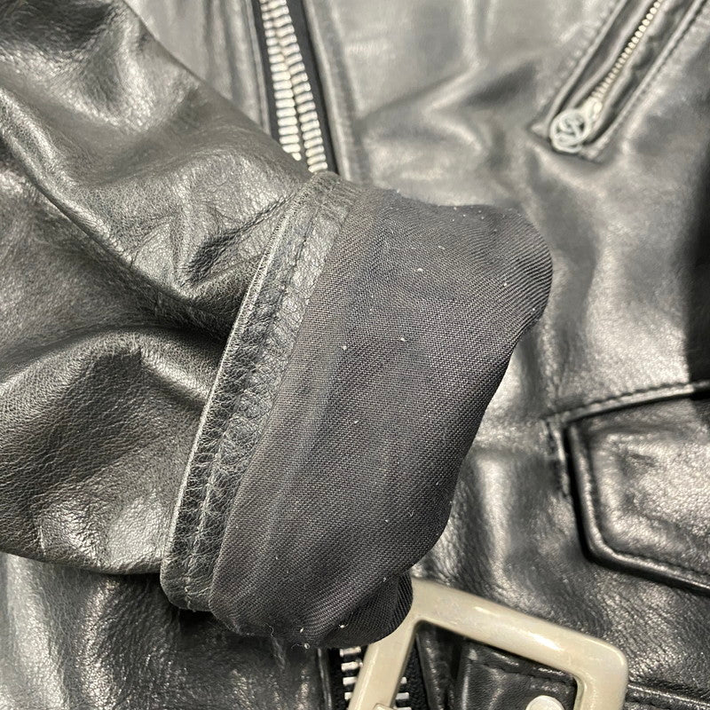 【中古品】【メンズ】 SCHOTT PERFECTO ショット パーフェクト DOUBLE RIDERS JACKET ダブルライダースジャケット USA製 アウター 145-260216-as-03-izu サイズ：38 カラー：ブラック 万代Net店
