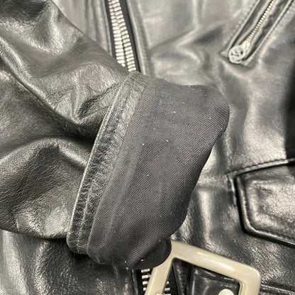 【中古品】【メンズ】 SCHOTT PERFECTO ショット パーフェクト DOUBLE RIDERS JACKET ダブルライダースジャケット USA製 アウター 145-260216-as-03-izu サイズ：38 カラー：ブラック 万代Net店