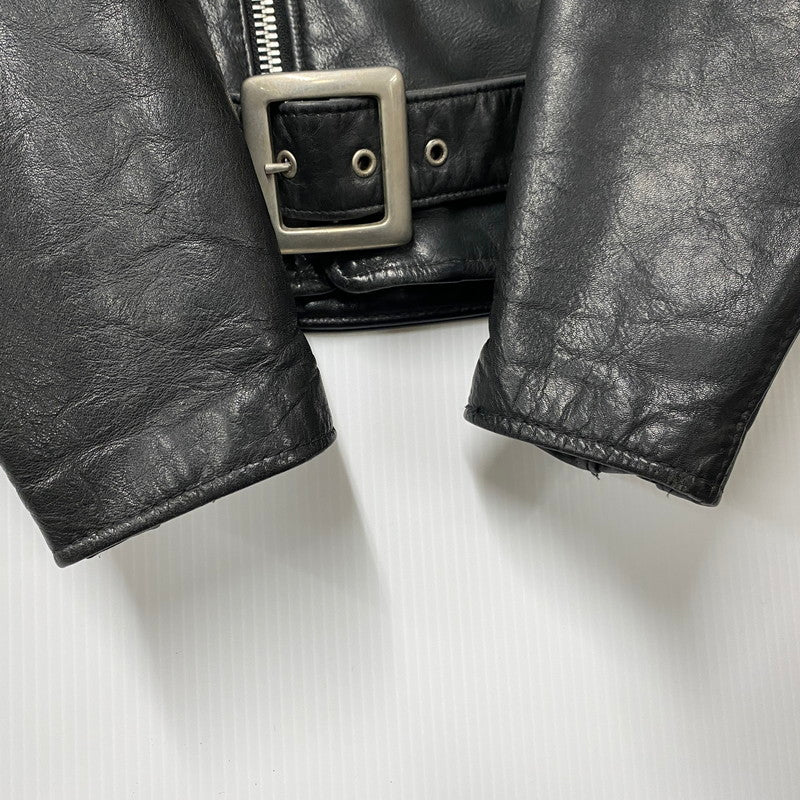【中古品】【メンズ】 SCHOTT PERFECTO ショット パーフェクト DOUBLE RIDERS JACKET ダブルライダースジャケット USA製 アウター 145-260216-as-03-izu サイズ：38 カラー：ブラック 万代Net店