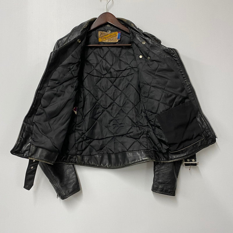 【現状渡し品】【メンズ】 SCHOTT PERFECTO ショット パーフェクト DOUBLE RIDERS JACKET ダブルライダースジャケット USA製 アウター 145-260216-as-02-izu サイズ：36 カラー：ブラック 万代Net店