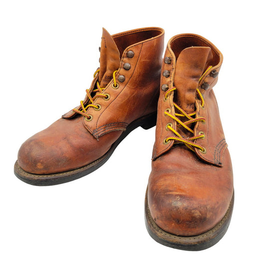 【現状渡し品】【メンズ】 REDWING レッドウィングプリント羽タグ USA製 CLASSIC ROUND BOOTS クラシックラウンドブーツ 靴 164-260215-tt-09-izu サイズ：7 カラー：ブラウン系 万代Net店