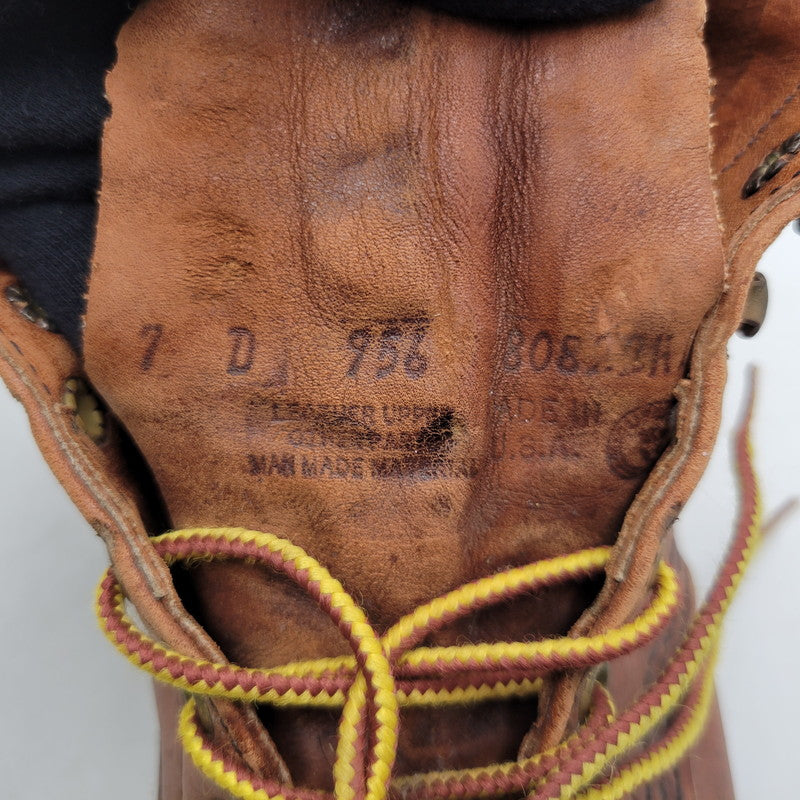 【現状渡し品】【メンズ】 REDWING レッドウィングプリント羽タグ USA製 CLASSIC ROUND BOOTS クラシックラウンドブーツ 靴 164-260215-tt-09-izu サイズ：7 カラー：ブラウン系 万代Net店