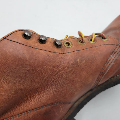 【現状渡し品】【メンズ】 REDWING レッドウィングプリント羽タグ USA製 CLASSIC ROUND BOOTS クラシックラウンドブーツ 靴 164-260215-tt-09-izu サイズ：7 カラー：ブラウン系 万代Net店