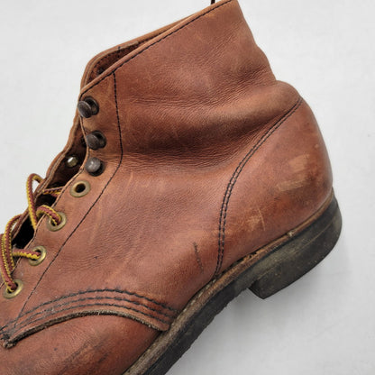 【現状渡し品】【メンズ】 REDWING レッドウィングプリント羽タグ USA製 CLASSIC ROUND BOOTS クラシックラウンドブーツ 靴 164-260215-tt-09-izu サイズ：7 カラー：ブラウン系 万代Net店