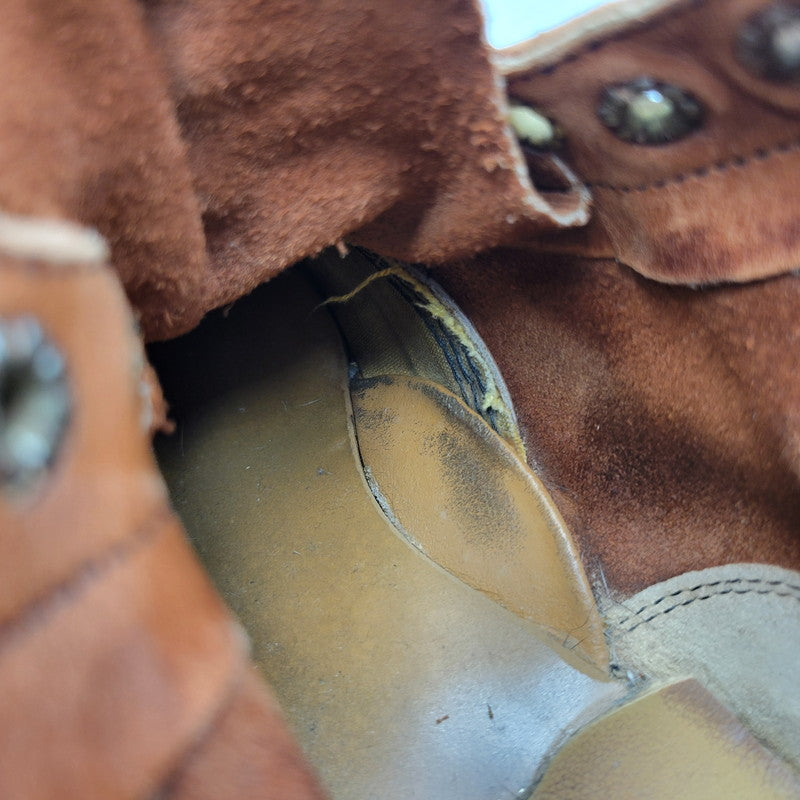 【現状渡し品】【メンズ】 REDWING レッドウィングプリント羽タグ USA製 CLASSIC ROUND BOOTS クラシックラウンドブーツ 靴 164-260215-tt-09-izu サイズ：7 カラー：ブラウン系 万代Net店