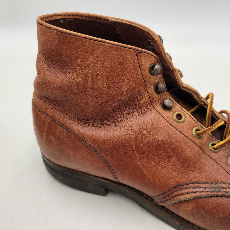 【現状渡し品】【メンズ】 REDWING レッドウィングプリント羽タグ USA製 CLASSIC ROUND BOOTS クラシックラウンドブーツ 靴 164-260215-tt-09-izu サイズ：7 カラー：ブラウン系 万代Net店
