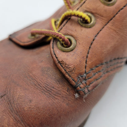 【現状渡し品】【メンズ】 REDWING レッドウィングプリント羽タグ USA製 CLASSIC ROUND BOOTS クラシックラウンドブーツ 靴 164-260215-tt-09-izu サイズ：7 カラー：ブラウン系 万代Net店