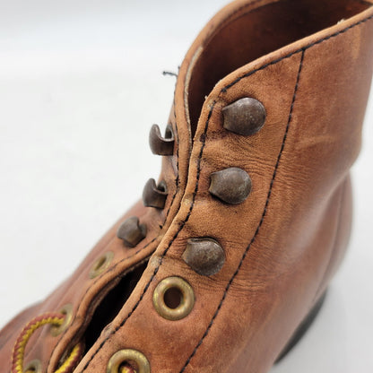【現状渡し品】【メンズ】 REDWING レッドウィングプリント羽タグ USA製 CLASSIC ROUND BOOTS クラシックラウンドブーツ 靴 164-260215-tt-09-izu サイズ：7 カラー：ブラウン系 万代Net店