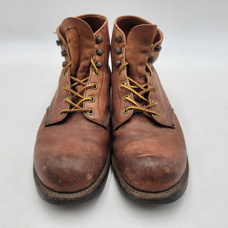 【現状渡し品】【メンズ】 REDWING レッドウィングプリント羽タグ USA製 CLASSIC ROUND BOOTS クラシックラウンドブーツ 靴 164-260215-tt-09-izu サイズ：7 カラー：ブラウン系 万代Net店
