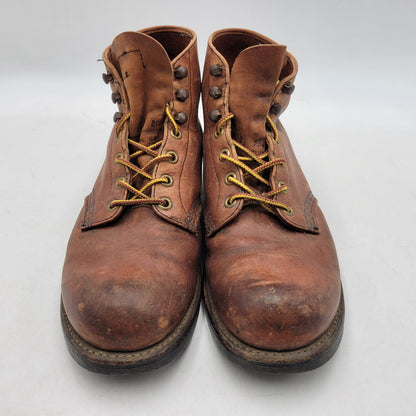 【現状渡し品】【メンズ】 REDWING レッドウィングプリント羽タグ USA製 CLASSIC ROUND BOOTS クラシックラウンドブーツ 靴 164-260215-tt-09-izu サイズ：7 カラー：ブラウン系 万代Net店