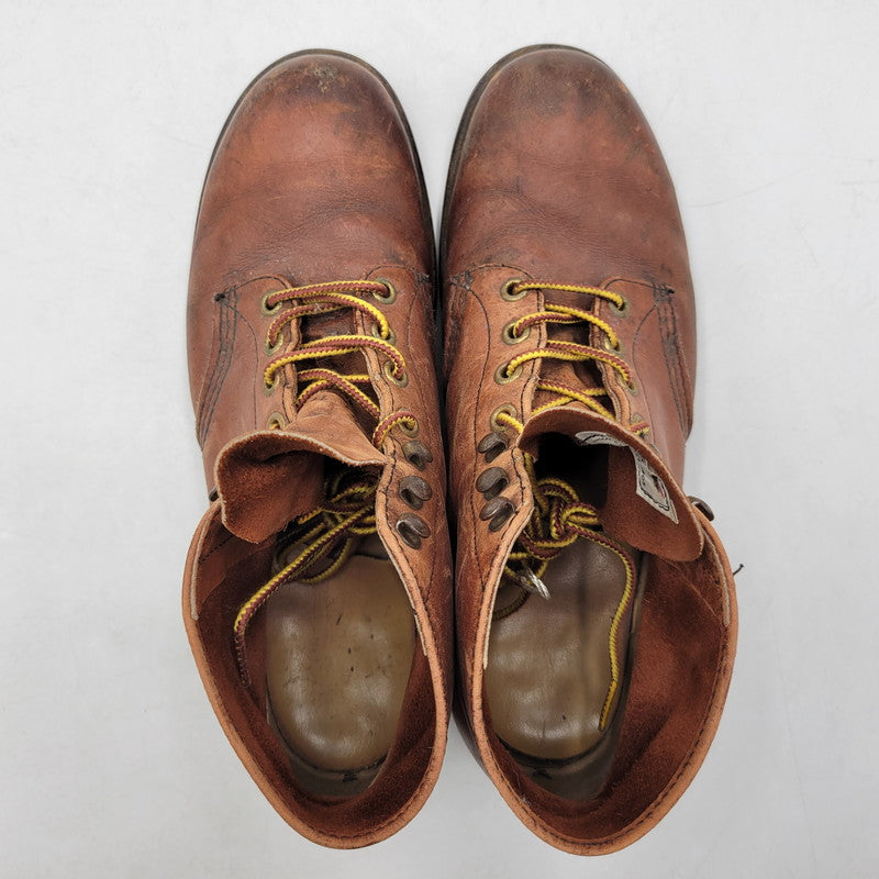 【現状渡し品】【メンズ】 REDWING レッドウィングプリント羽タグ USA製 CLASSIC ROUND BOOTS クラシックラウンドブーツ 靴 164-260215-tt-09-izu サイズ：7 カラー：ブラウン系 万代Net店