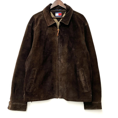 【中古品】【メンズ】 SUEDE LEATHER SWINGTOP JACKET スエード レザー スイングトップ ジャケット アウター 146-260216-as-10-izu サイズ：L カラー：ブラウン 万代Net店