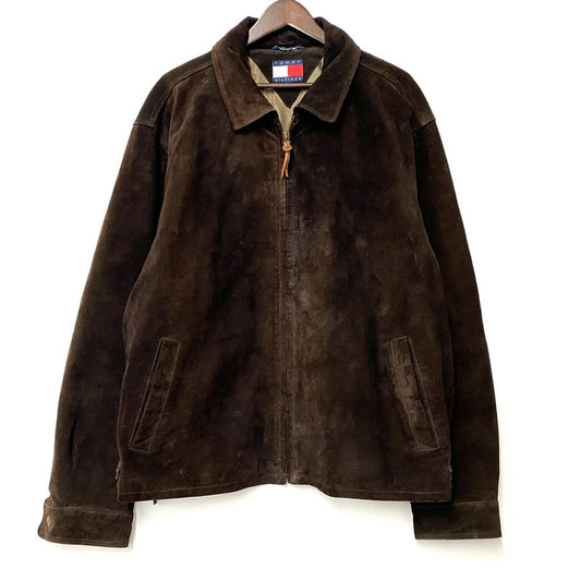 【中古品】【メンズ】 SUEDE LEATHER SWINGTOP JACKET スエード レザー スイングトップ ジャケット アウター 146-260216-as-10-izu サイズ：L カラー：ブラウン 万代Net店