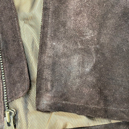 【中古品】【メンズ】 SUEDE LEATHER SWINGTOP JACKET スエード レザー スイングトップ ジャケット アウター 146-260216-as-10-izu サイズ：L カラー：ブラウン 万代Net店