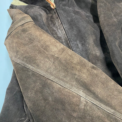 【中古品】【メンズ】 SUEDE LEATHER SWINGTOP JACKET スエード レザー スイングトップ ジャケット アウター 146-260216-as-10-izu サイズ：L カラー：ブラウン 万代Net店