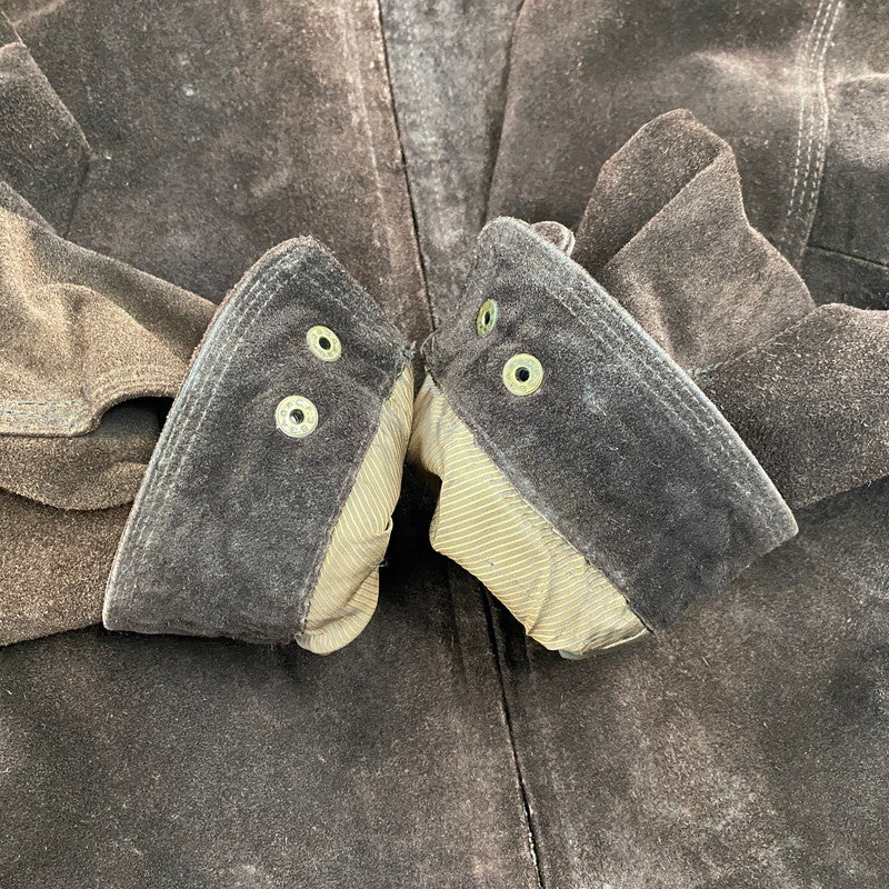 【中古品】【メンズ】 SUEDE LEATHER SWINGTOP JACKET スエード レザー スイングトップ ジャケット アウター 146-260216-as-10-izu サイズ：L カラー：ブラウン 万代Net店