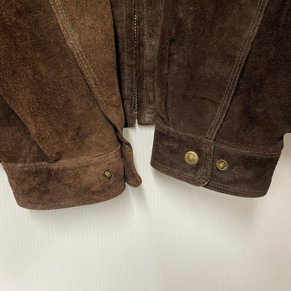 【中古品】【メンズ】 SUEDE LEATHER SWINGTOP JACKET スエード レザー スイングトップ ジャケット アウター 146-260216-as-10-izu サイズ：L カラー：ブラウン 万代Net店