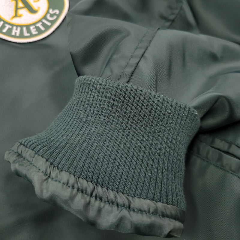 【中古品】【メンズ】 FANATICS ファナティクス OAKLAND ATHLETICS NYLON STADIUM JACKET ML2322SS0001 オークランドアスレチックス ナイロンスタジアムジャケット スタジャン アウター 142-260218-as-13-izu サイズ：L カラー：グリーン 万代Net店