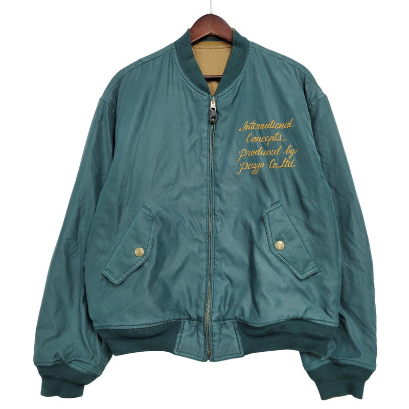 【中古品】【メンズ】 PAZZO CLUB パッゾクラブ REVERSIBLE STADIUM JACKET リバーシブル スタジアムジャケット スタジャン アウター 146-260218-as-12-izu カラー：グリーン/ブラウン 万代Net店