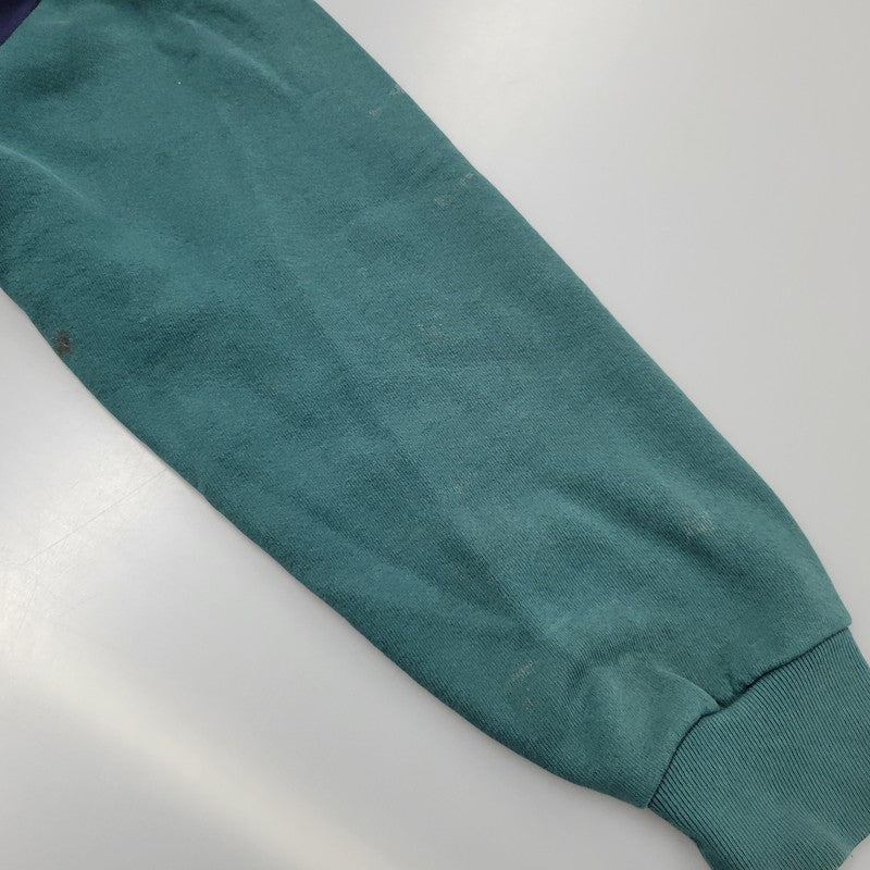 【現状渡し品】【メンズ】 JANSPORT ジャンスポーツ BUDWEISER 2-TONE HOODED SWEATSHIRT フーデッド スウェットシャツ USA製 c1992 パーカー 長袖 トップス 146-260218-as-17-izu サイズ：XL カラー：ネイビー×グリーン 万代Net店