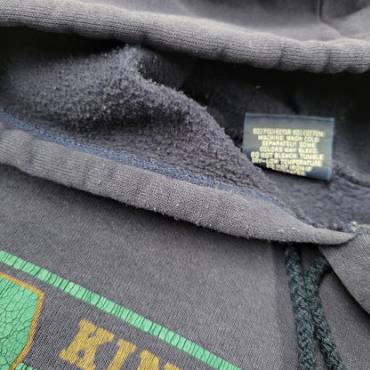 【現状渡し品】【メンズ】 JANSPORT ジャンスポーツ BUDWEISER 2-TONE HOODED SWEATSHIRT フーデッド スウェットシャツ USA製 c1992 パーカー 長袖 トップス 146-260218-as-17-izu サイズ：XL カラー：ネイビー×グリーン 万代Net店