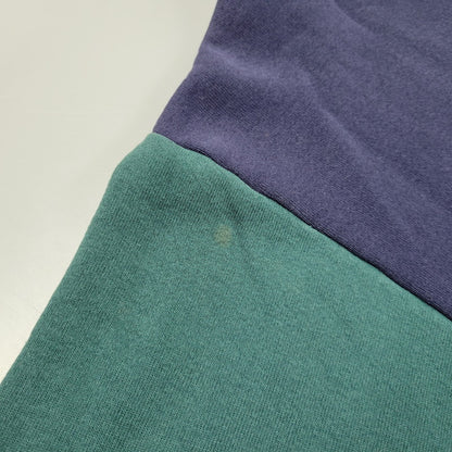 【現状渡し品】【メンズ】 JANSPORT ジャンスポーツ BUDWEISER 2-TONE HOODED SWEATSHIRT フーデッド スウェットシャツ USA製 c1992 パーカー 長袖 トップス 146-260218-as-17-izu サイズ：XL カラー：ネイビー×グリーン 万代Net店