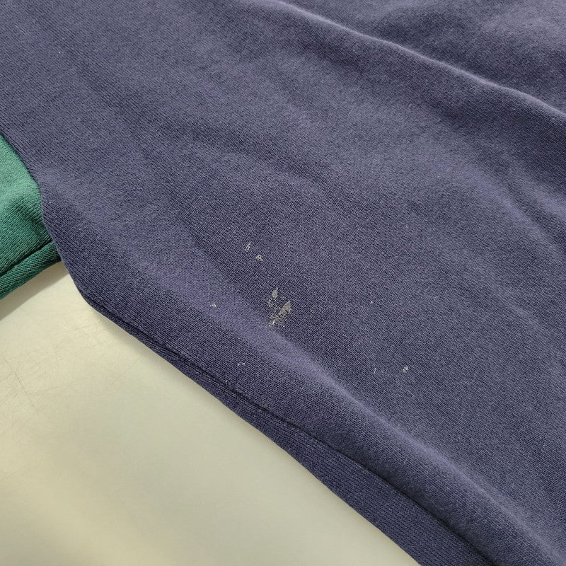 【現状渡し品】【メンズ】 JANSPORT ジャンスポーツ BUDWEISER 2-TONE HOODED SWEATSHIRT フーデッド スウェットシャツ USA製 c1992 パーカー 長袖 トップス 146-260218-as-17-izu サイズ：XL カラー：ネイビー×グリーン 万代Net店