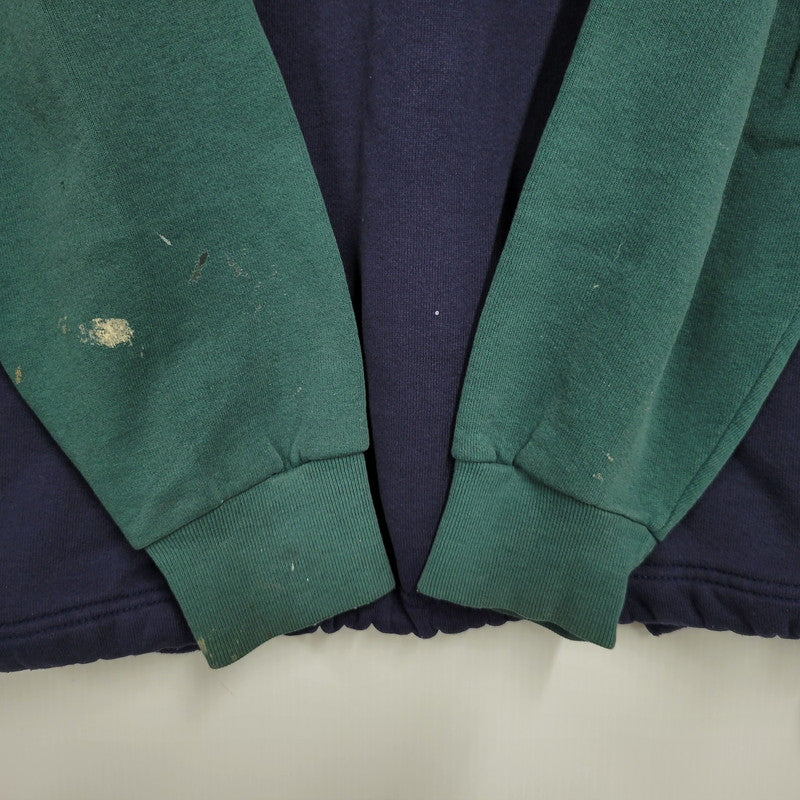 【現状渡し品】【メンズ】 JANSPORT ジャンスポーツ BUDWEISER 2-TONE HOODED SWEATSHIRT フーデッド スウェットシャツ USA製 c1992 パーカー 長袖 トップス 146-260218-as-17-izu サイズ：XL カラー：ネイビー×グリーン 万代Net店