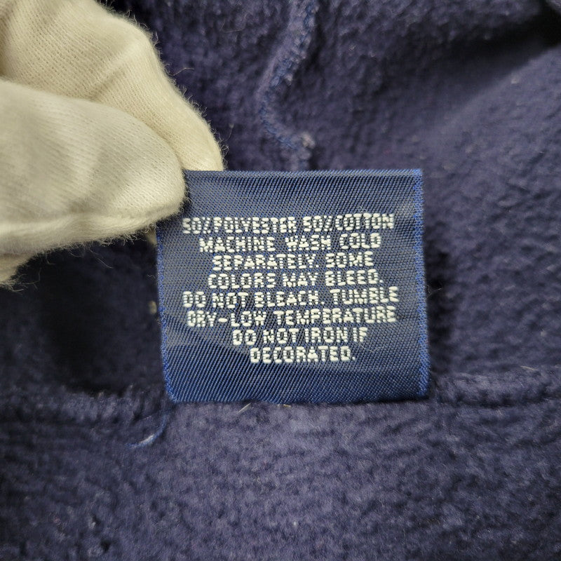 【現状渡し品】【メンズ】 JANSPORT ジャンスポーツ BUDWEISER 2-TONE HOODED SWEATSHIRT フーデッド スウェットシャツ USA製 c1992 パーカー 長袖 トップス 146-260218-as-17-izu サイズ：XL カラー：ネイビー×グリーン 万代Net店