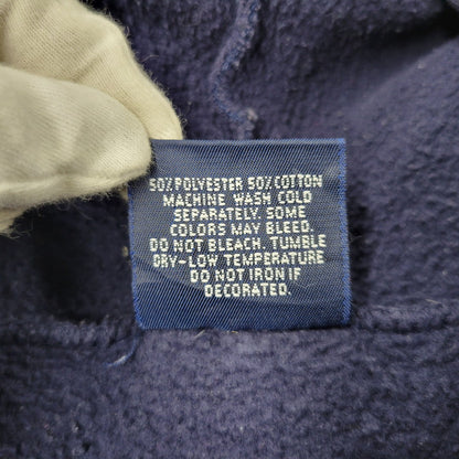 【現状渡し品】【メンズ】 JANSPORT ジャンスポーツ BUDWEISER 2-TONE HOODED SWEATSHIRT フーデッド スウェットシャツ USA製 c1992 パーカー 長袖 トップス 146-260218-as-17-izu サイズ：XL カラー：ネイビー×グリーン 万代Net店